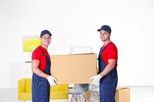 Packed boxes and household items ready for removals in Coneyhall