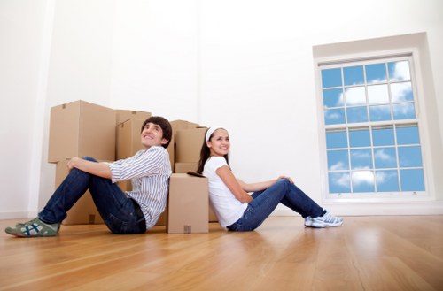 Furniture and boxes being loaded for a house move in Coneyhall