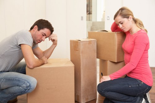 Packed boxes and furniture ready for a local move