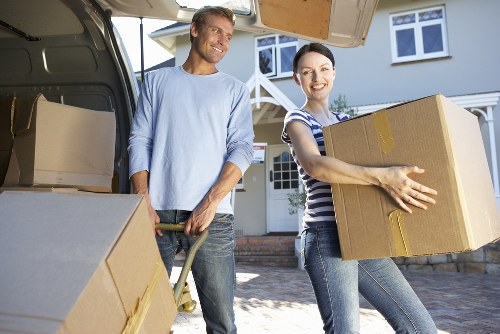 Residential and commercial items being prepared for transport